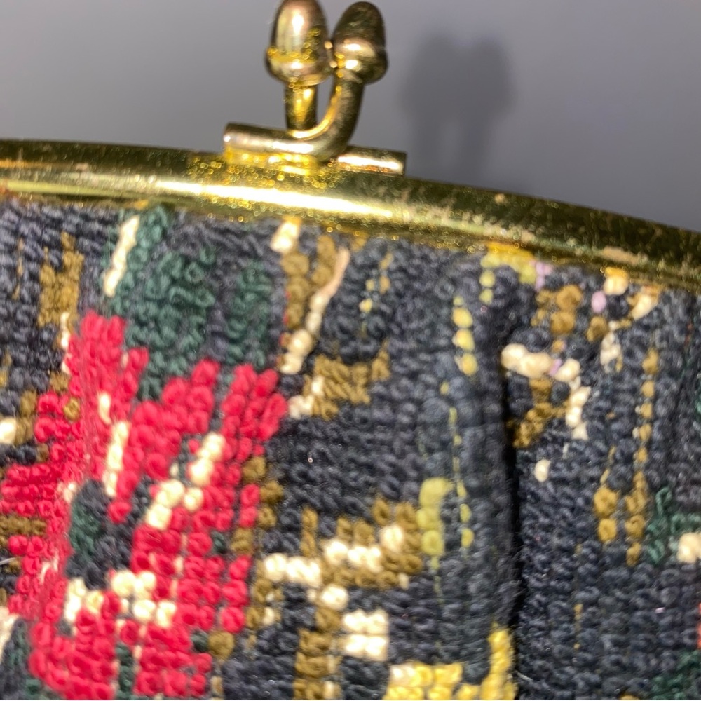 Vintage Carpet Tapestry Brocade Purse Clutch Handbag - Picture 5 of 10